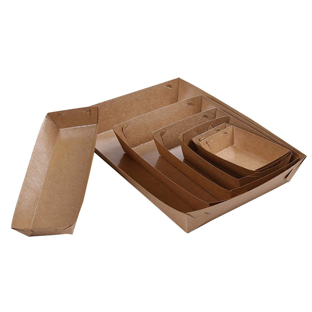Food Snacks For Party - 30Pcs Kraft Paper Disposable Boat Shaped