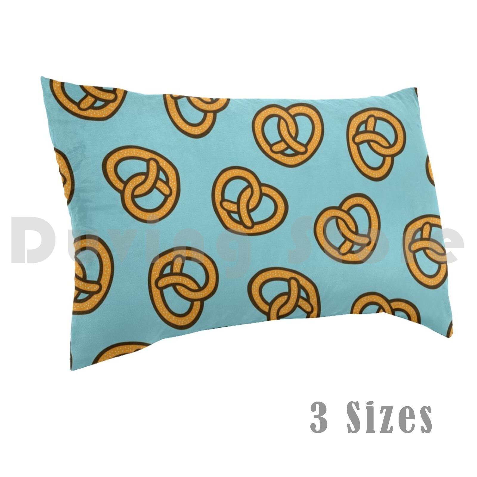 Foody Snacks - I Heart Pretzels Pattern Pillow Case