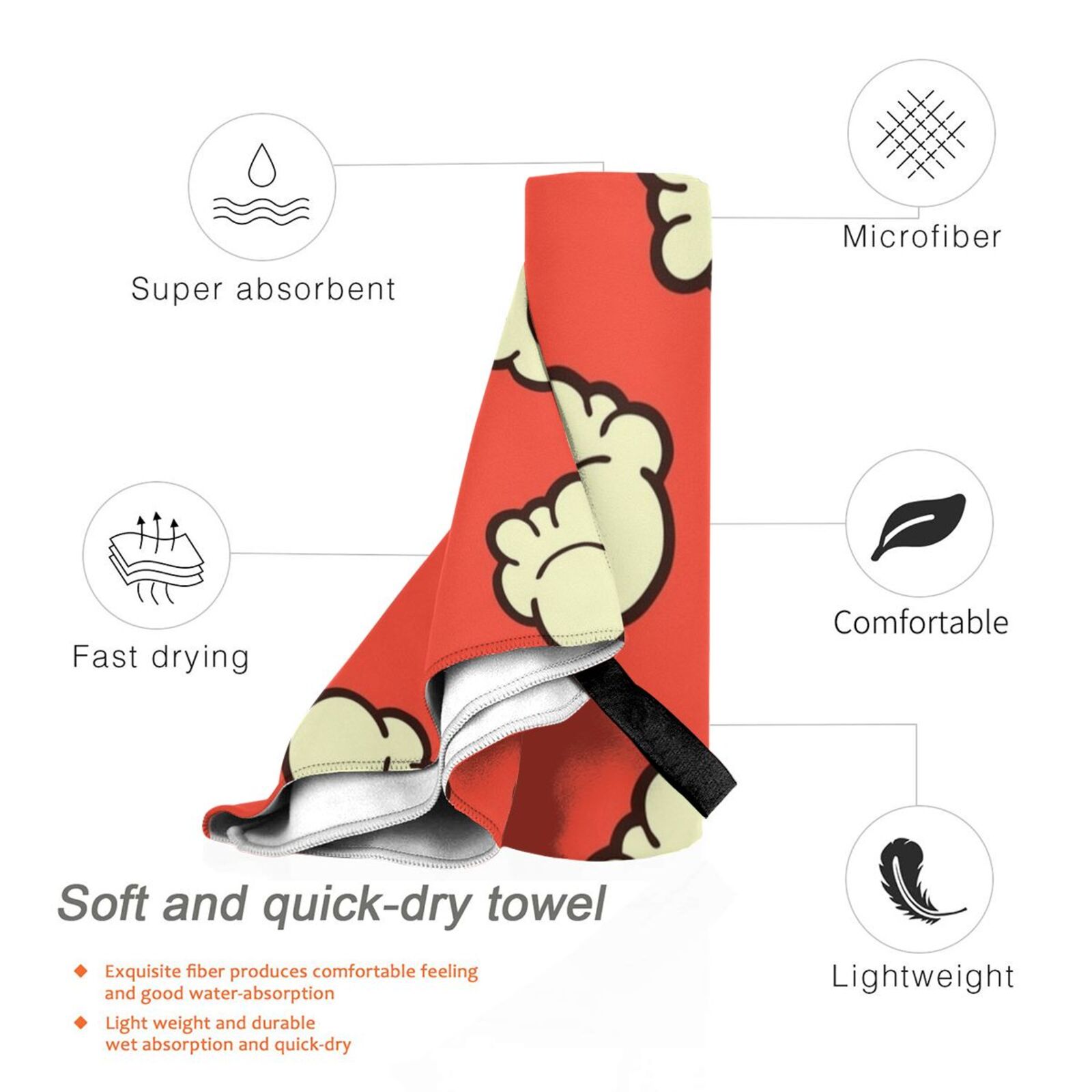 Popcorn Pattern Beach Towel Qu - đánh giá và giá Foody Snacks