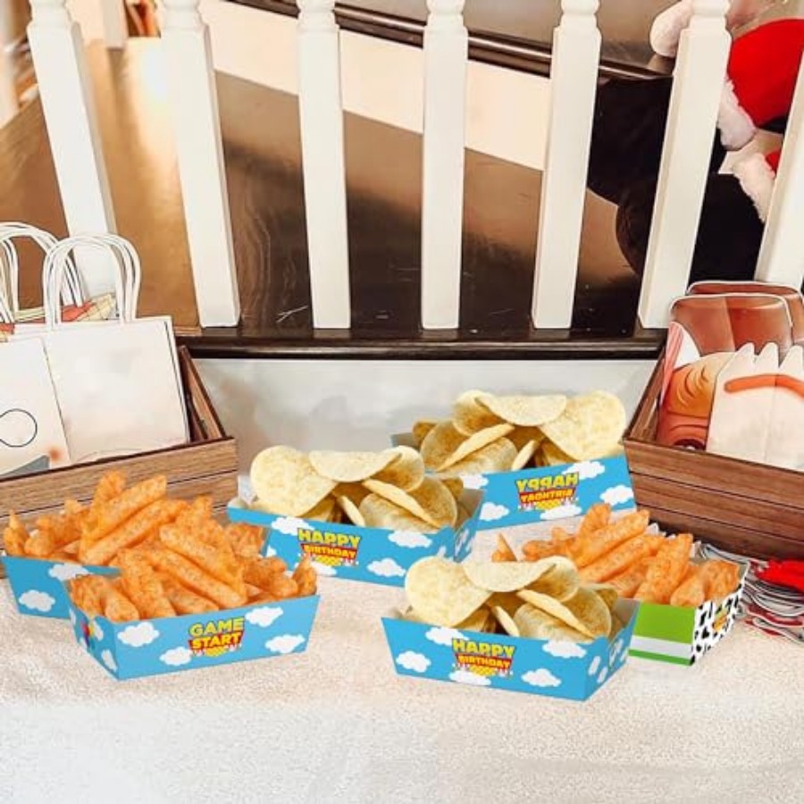 24 Pcs Cartoon Paper Food Tray - đánh giá và giá Food Snacks For Party