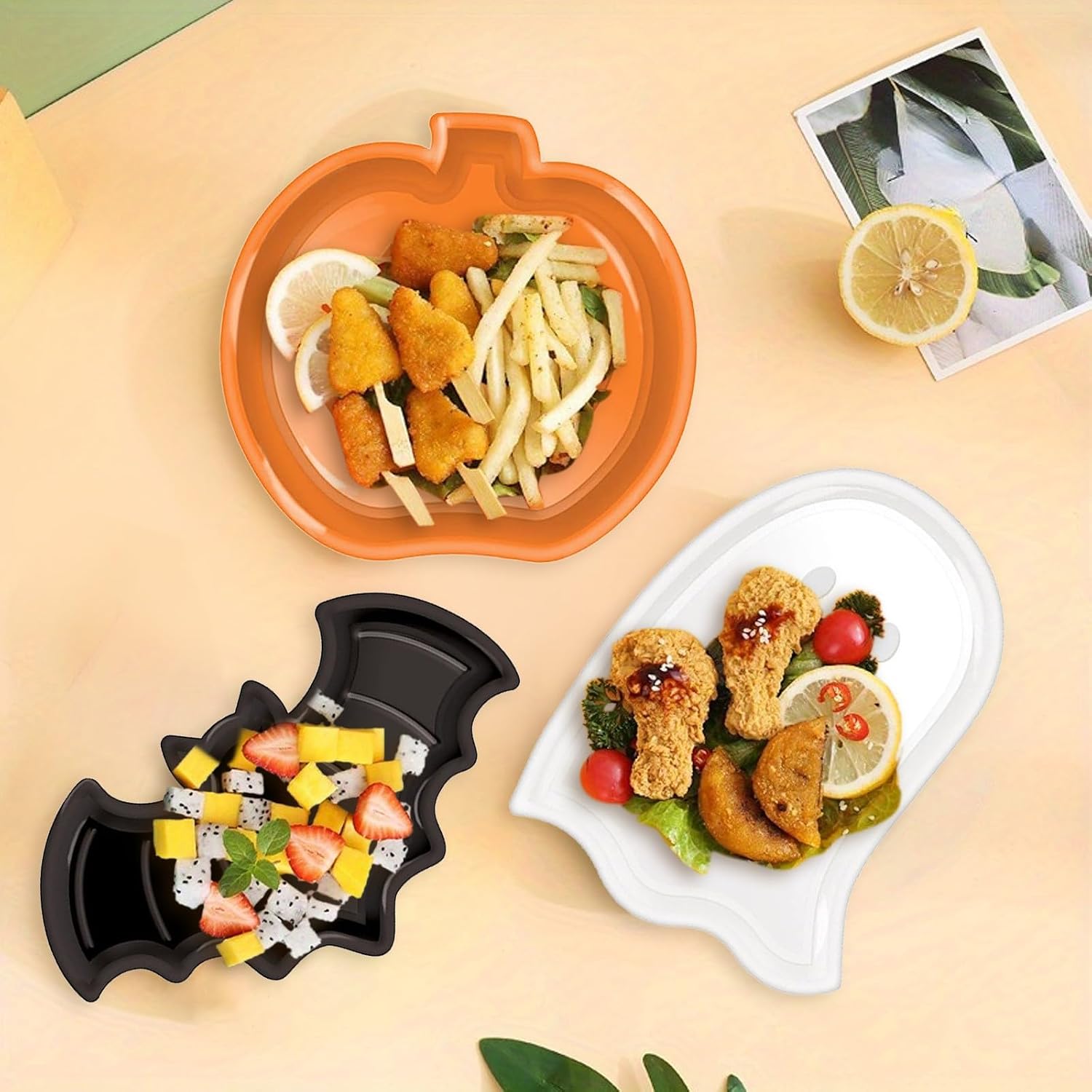 Reusable Halloween Plates Set  - đánh giá và giá Food Snacks For Party
