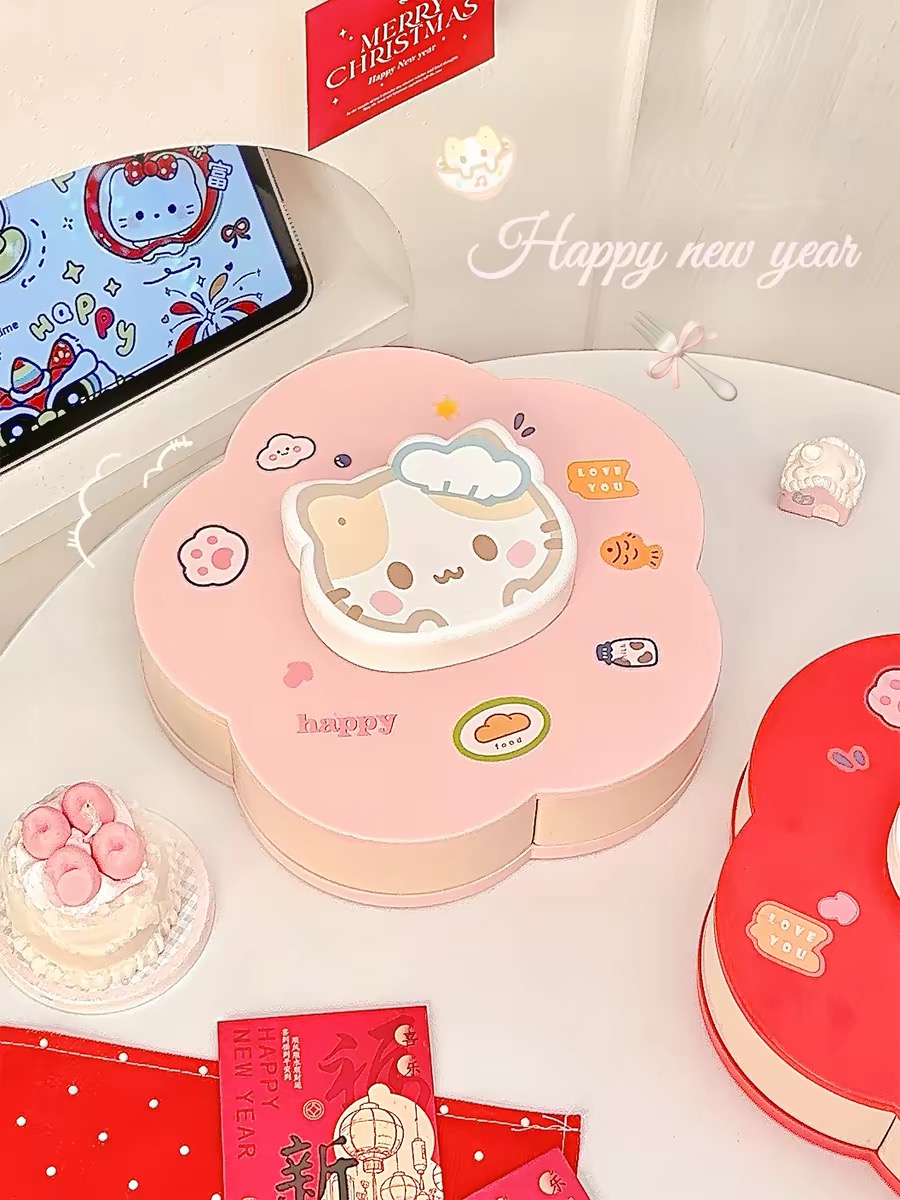 Rotatable Cute Cartoon Divided - đánh giá và giá Food Good Snacks